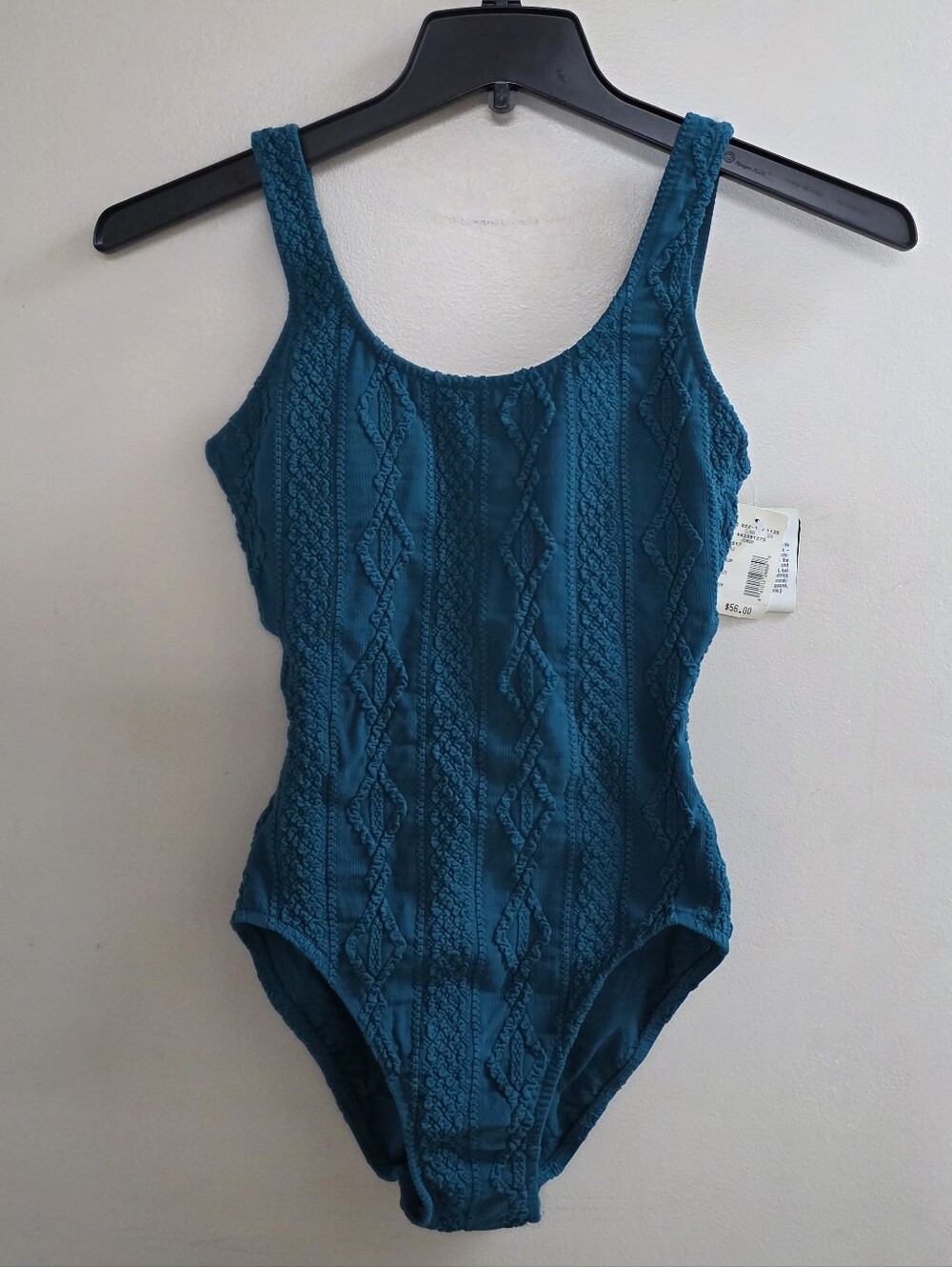 Vintage Mainstream One Piece Teal Swimsuit Sz 10